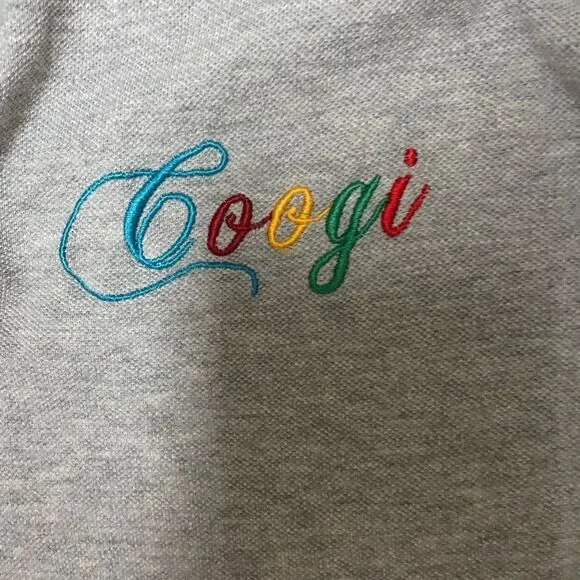 COOGI Embroidered Hands Green polo Rainbow Colors Size 3XL Cotton Vintage Y2K - Picture 5 of 7